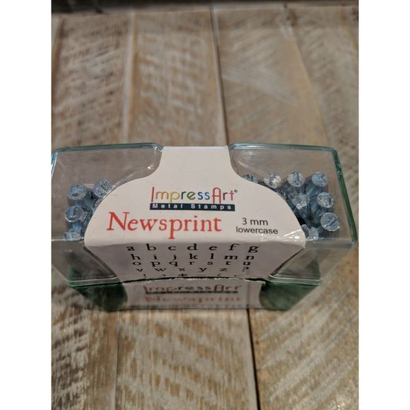 ImpressArt Newsprint Metal Stamps, 3mm lower case - Picture 2 of 3